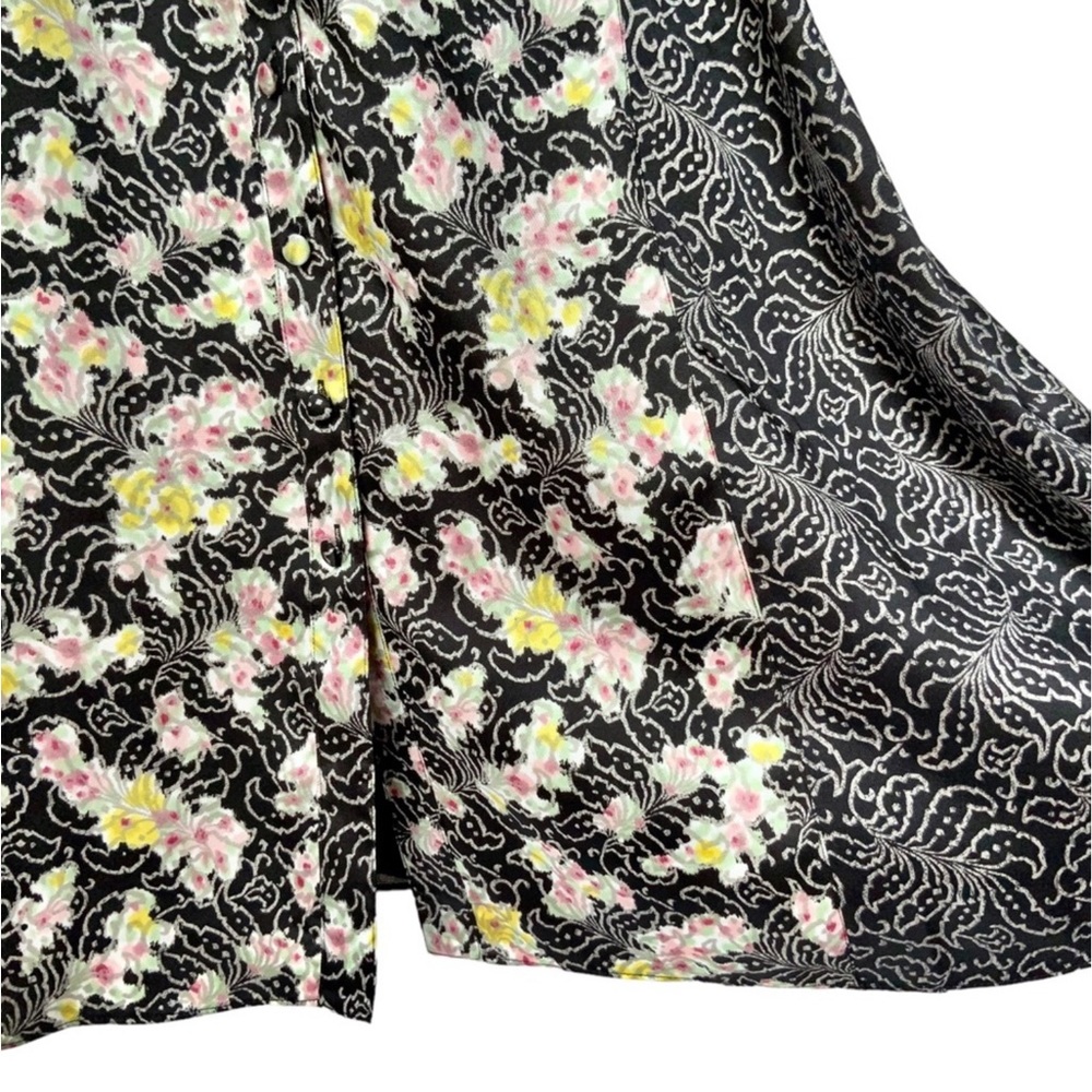 CINQ à SEPT Midi Jessica Dress Multicolor Floral Print Black Pink Size 0 - Picture 9 of 15